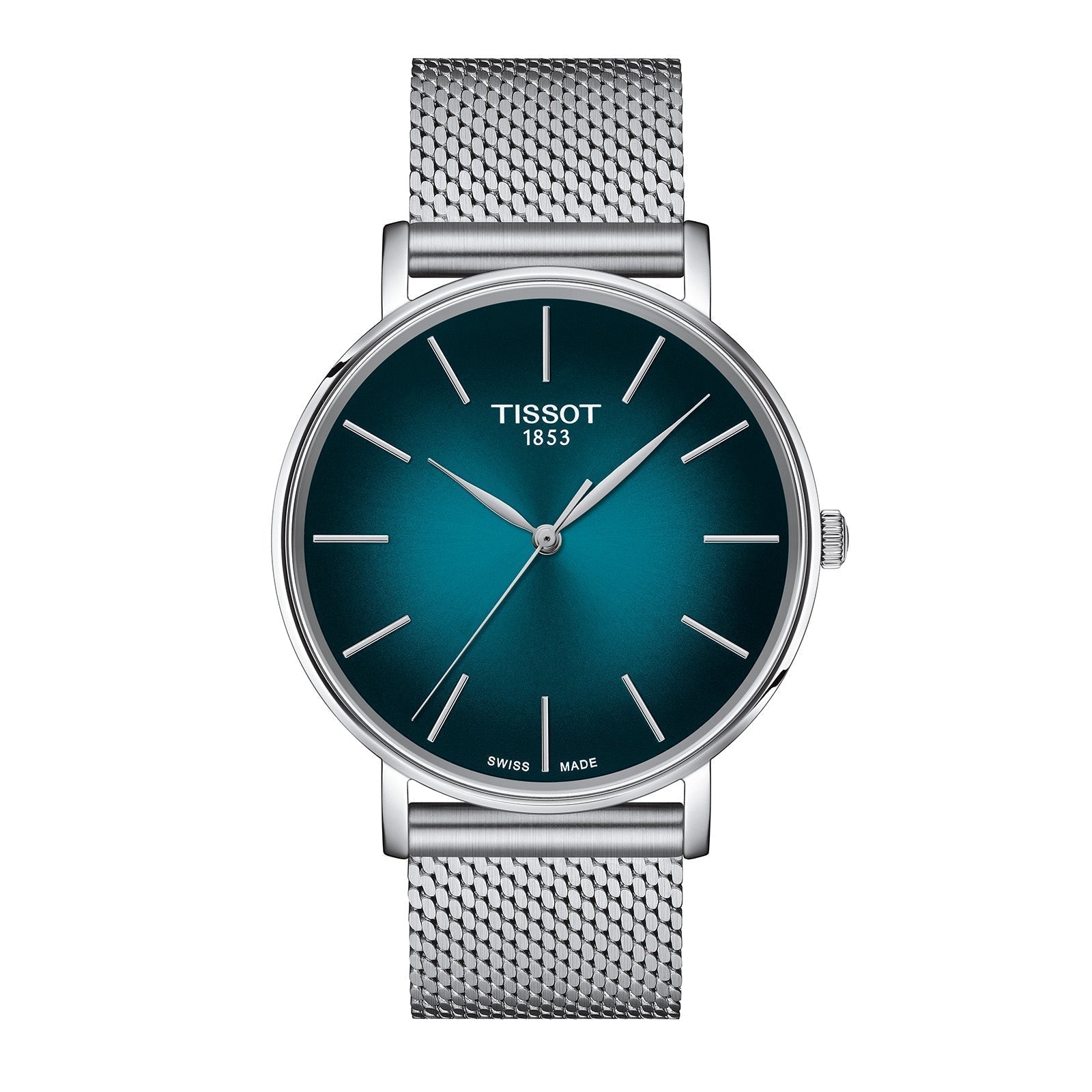  Shop Authentic Tissot Everytime Gent Green Dial Silver Mesh Bracelet Watch for Men - T143.410.11.091.00 - Luxxuri