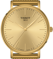  Shop Authentic Tissot T Classic Everytime Medium Gold Dial Gold Mesh Bracelet Watch For Men - T109.410.33.021.00 - Luxxuri