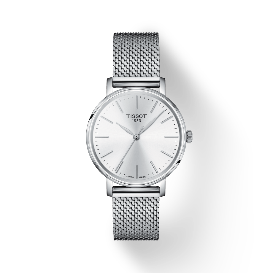  Shop Authentic Tissot Everytime Lady Silver Dial Silver Mesh Bracelet Watch for Women - T143.210.11.011.00 - Luxxuri