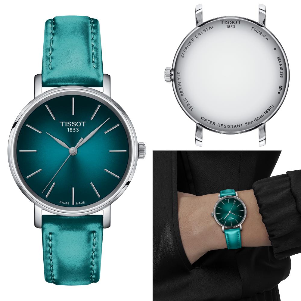  Shop Authentic Tissot Everytime Lady Green Dial Green Leather Strap Watch for Women - T143.210.17.091.00 - Luxxuri