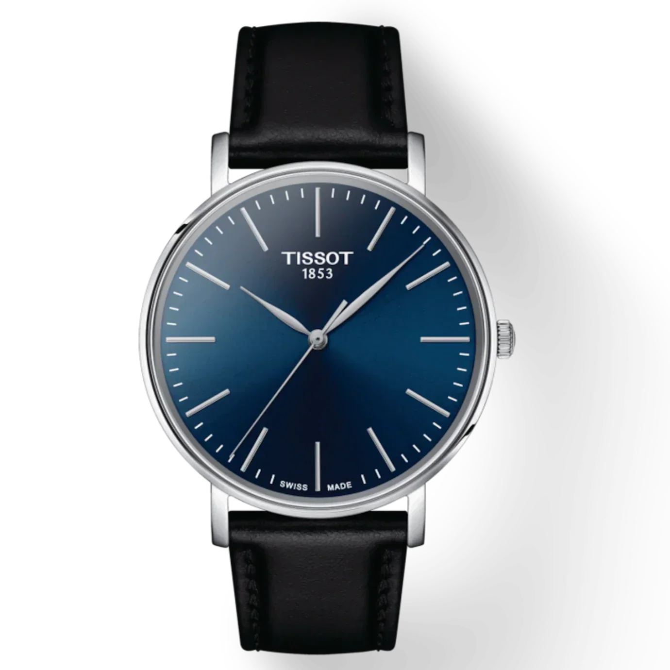  Shop Authentic Tissot Everytime Gent Blue Dial Black Leather Strap Watch for Men - T143.410.16.041.00 - Luxxuri