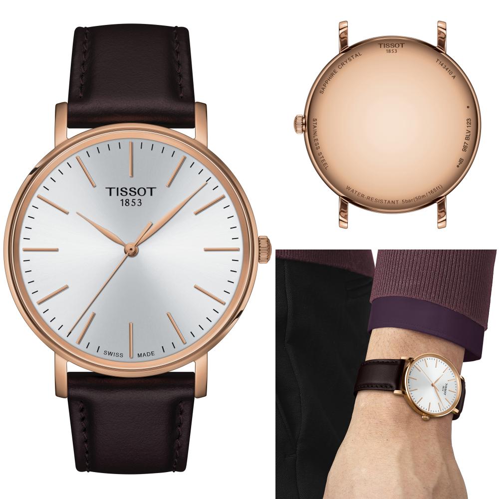  Shop Authentic Tissot Everytime Gent Silver Dial Brown Leather Strap Watch for Men - T143.410.36.011.00 - Luxxuri
