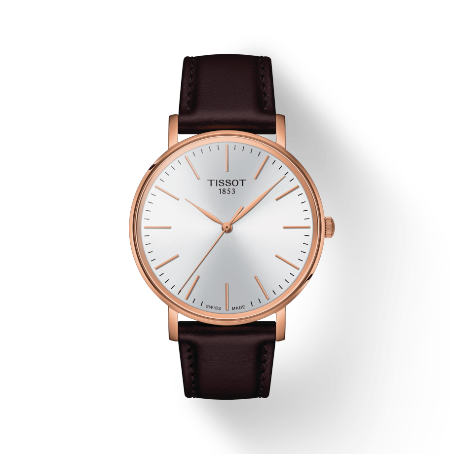  Shop Authentic Tissot Everytime Gent Silver Dial Brown Leather Strap Watch for Men - T143.410.36.011.00 - Luxxuri