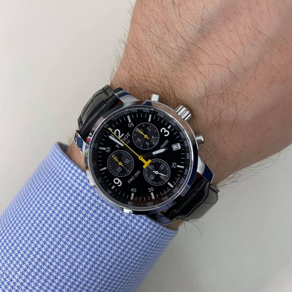  Shop Authentic Tissot T Race PRC 200 Chronograph Quartz Black Dial Black Leather Strap Watch for Men - T17.1.526.52 - Luxxuri