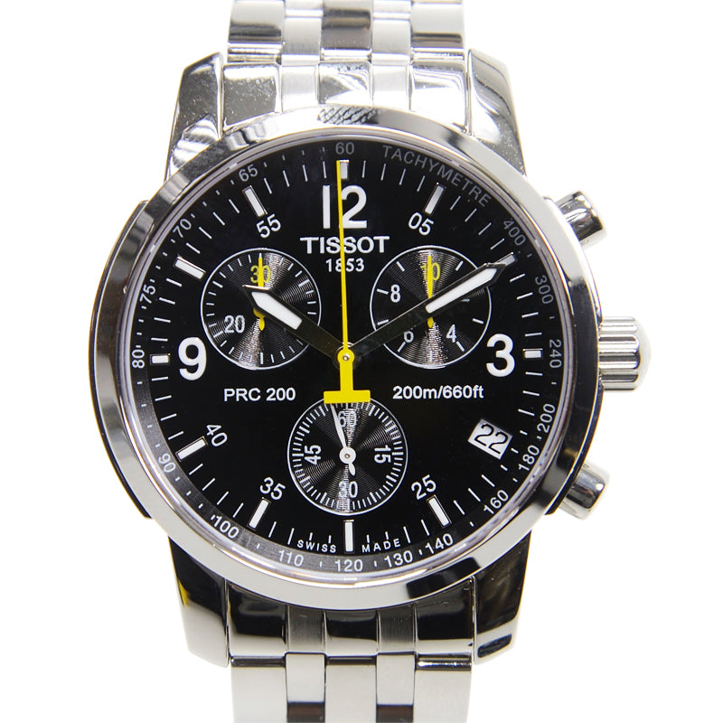  Shop Authentic Tissot T Sport PRC200 Chronograph Black Dial Silver Steel Strap Watch for Men - T17.1.586.52 - Luxxuri