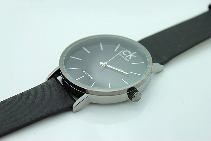  Shop Authentic Calvin Klein Minimal Black Dial Black Leather Strap Watch for Women - K7622107 - Luxxuri