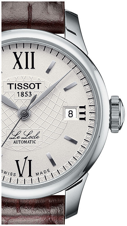  Shop Authentic Tissot Le Locle Automatic Lady Silver Dial Brown Leather Strap Watch For Women - T41.1.113.77 - Luxxuri