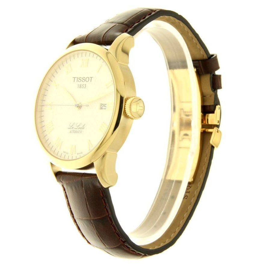  Shop Authentic Tissot T Classic Le Locle Automatic Gold Dial Maroon Leather Strap Watch For Men - T41.5.413.73 - Luxxuri