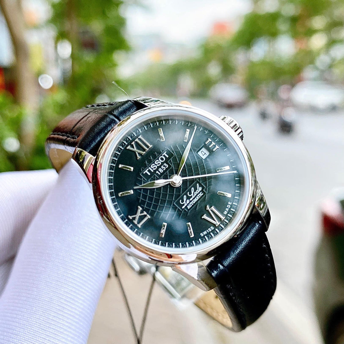  Shop Authentic Tissot Le Locle Automatic Lady Black Dial Black Leather Strap Watch for Women - T41.1.123.57 - Luxxuri