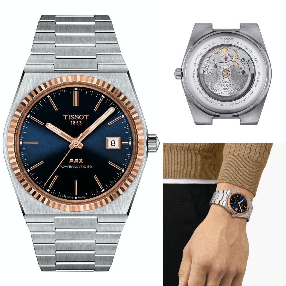  Shop Authentic Tissot PRX Powermatic 80 Automatic 18K Gold Blue Dial Silver Steel Strap Watch for Men - T931.407.41.041.00 - Luxxuri