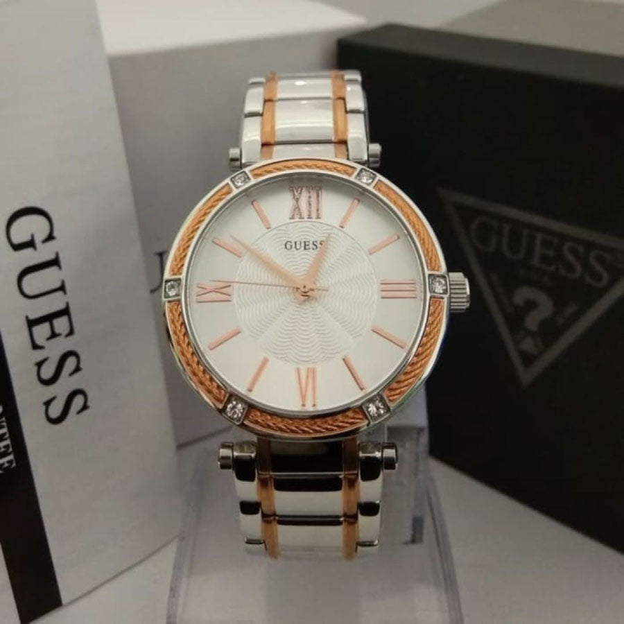  Shop Authentic Guess Park Ave Silver Dial Two Tone Steel Strap Watch for Women - W0636L1 - Luxxuri