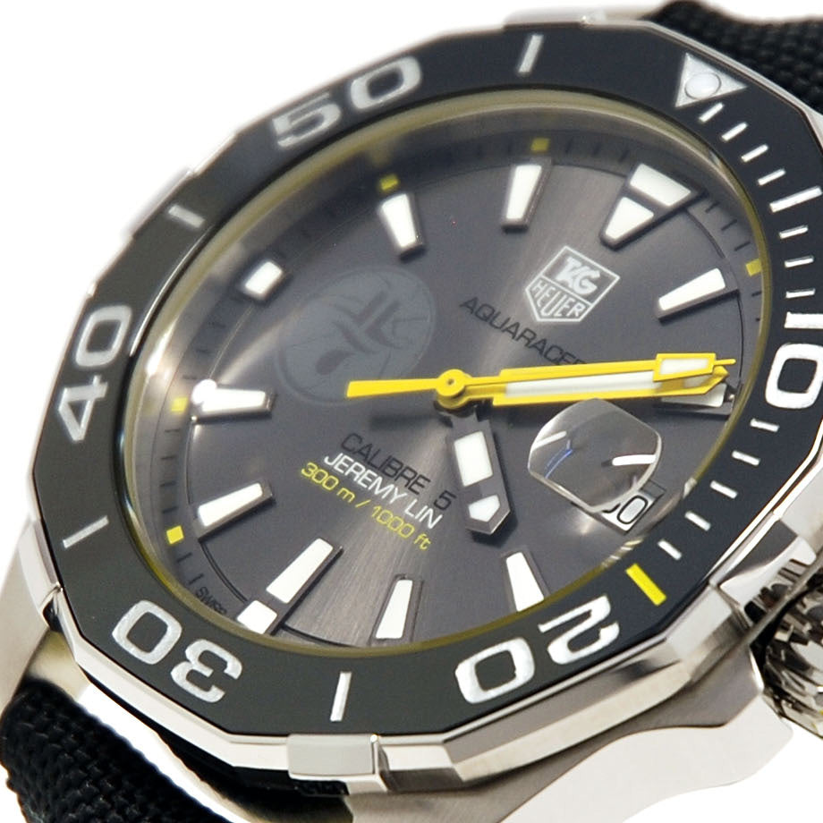  Shop Authentic Tag Heuer Aquaracer Jeremy Lin Special Edition Grey Dial Black Nylon Strap Watch for Men - WAY211F.FC6362 - Luxxuri