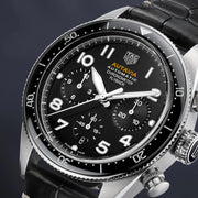  Shop Authentic Tag Heuer Autavia Chronometer Flyback Automatic Chronograph Black Dial Black Leather Strap Watch for Men - CBE511A.FC8279 - Luxxuri