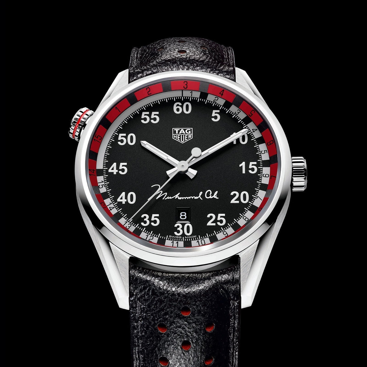  Shop Authentic Tag Heuer Carrera Muhammad Ali Calibre 5 Black Dial Black Leather Strap Watch for Men - WAR2A11.FC6337 - Luxxuri