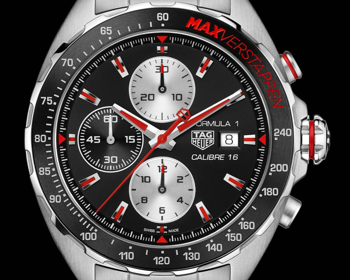  Shop Authentic Tag Heuer Formula 1 Calibre 16 Max Verstappen Limited Edition Black Dial Two Tone Steel Strap Watch for Men - CAZ2018.BA0970 - Luxxuri