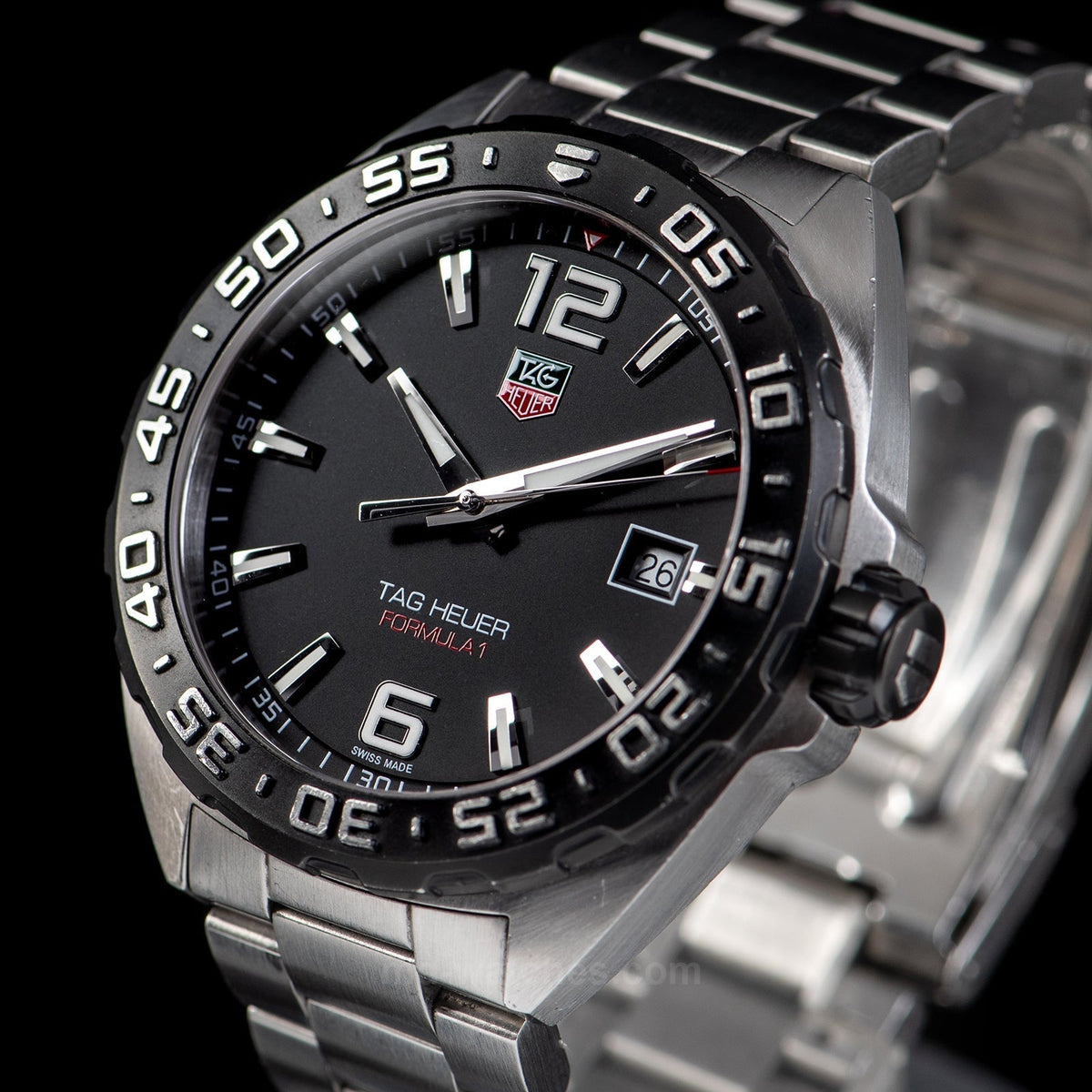  Shop Authentic Tag Heuer Formula 1 Quartz Black Dial Silver Steel Strap Watch for Men - WAZ1110.BA0875 - Luxxuri
