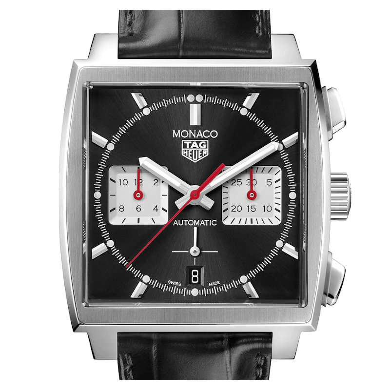 Shop Authentic Tag Heuer Monaco Automatic Chronograph Black Dial Black Leather Strap Watch for Men - CBL2113.FC6177 - Luxxuri