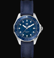  Shop Authentic Tag Heuer Aquaracer Quartz Mother of Pearl Blue Dial Blue NATO Strap Watch for Women - WAY131L.FT6091 - Luxxuri