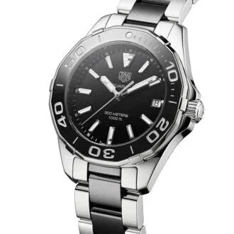  Shop Authentic Tag Heuer Aquaracer Quartz Black Dial Two Tone Steel Strap Watch for Men - WAY131A.BA0913 - Luxxuri
