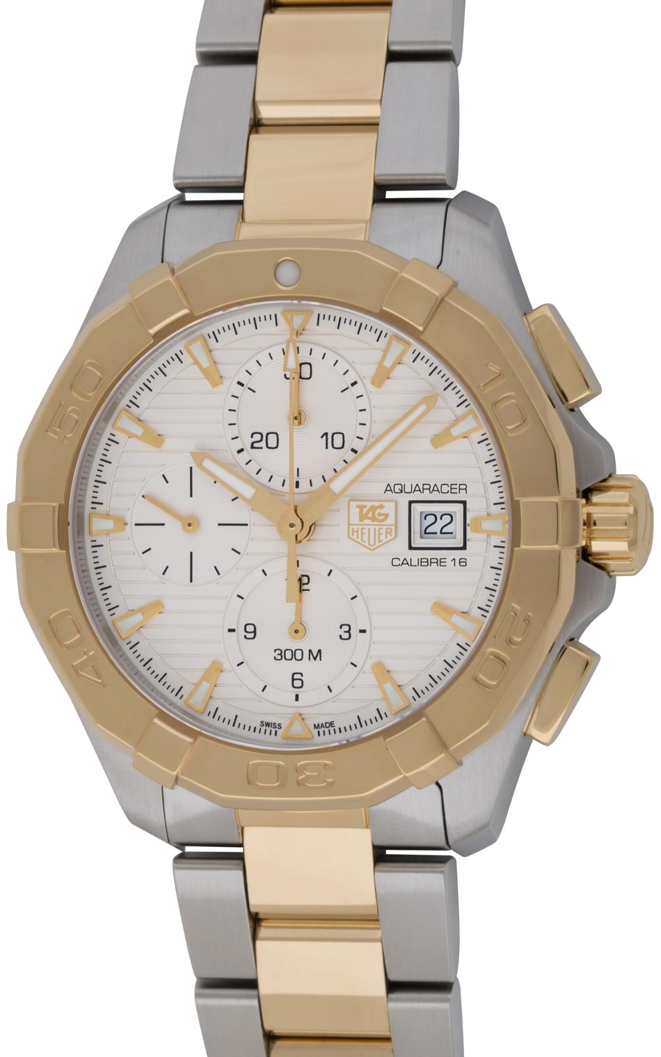  Shop Authentic Tag Heuer Aquaracer Caliber 16 Automatic White Dial Two Tone Steel Strap Watch for Men - CAY2121.BB0923 - Luxxuri