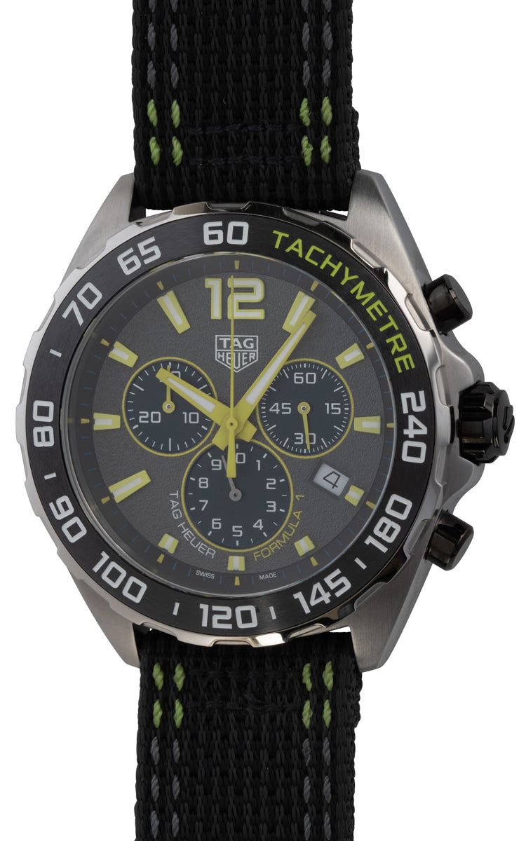  Shop Authentic Tag Heuer Formula 1 Chronograph Grey Dial Black Nylon Strap Watch for Men - CAZ101AG.FC8304 - Luxxuri