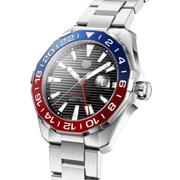  Shop Authentic Tag Heuer Aquaracer GMT Caliber 7 Pepsi Black Dial Silver Steel Strap Watch for Men - WAY201F.BA0927 - Luxxuri