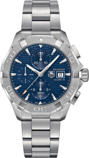  Shop Authentic Tag Heuer Aquaracer Caliber 16 Automatic Chronograph Blue Dial Silver Steel Strap Watch for Men - CAY2112.BA0927 - Luxxuri