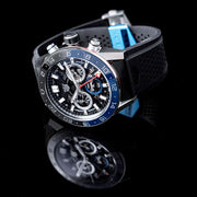  Shop Authentic Tag Heuer Carrera Automatic Chronograph Steel & Ceramic Black Dial Black Rubber Strap Watch for Men - CBG2A1Z.FT6157 - Luxxuri