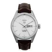  Shop Authentic Tag Heuer Carrera Calibre 5 Automatic White Dial Brown Leather Strap Watch for Men - WAR201B.FC6291 - Luxxuri