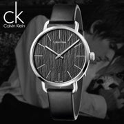  Shop Authentic Calvin Klein Even Black Dial Black Leather Strap Watch for Women - K7B231C1 - Luxxuri