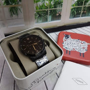  Shop Authentic Fossil Neutra Chronograph Black Dial Black Steel Strap Watch for Men - FS5525 - Luxxuri