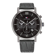  Shop Authentic Tommy Hilfiger Evan Black Dial Black Leather Strap Watch for Men - 1710395 - Luxxuri