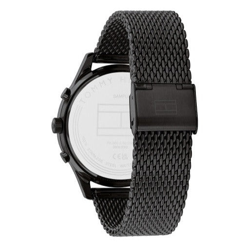  Shop Authentic Tommy Hilfiger Weston Chronograph Black Dial Black Mesh Bracelet Watch For Men - 1710505 - Luxxuri
