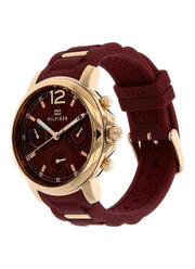  Shop Authentic Tommy Hilfiger Claudia Red Dial Two Tone Steel Strap Watch for Women - 1781744 - Luxxuri