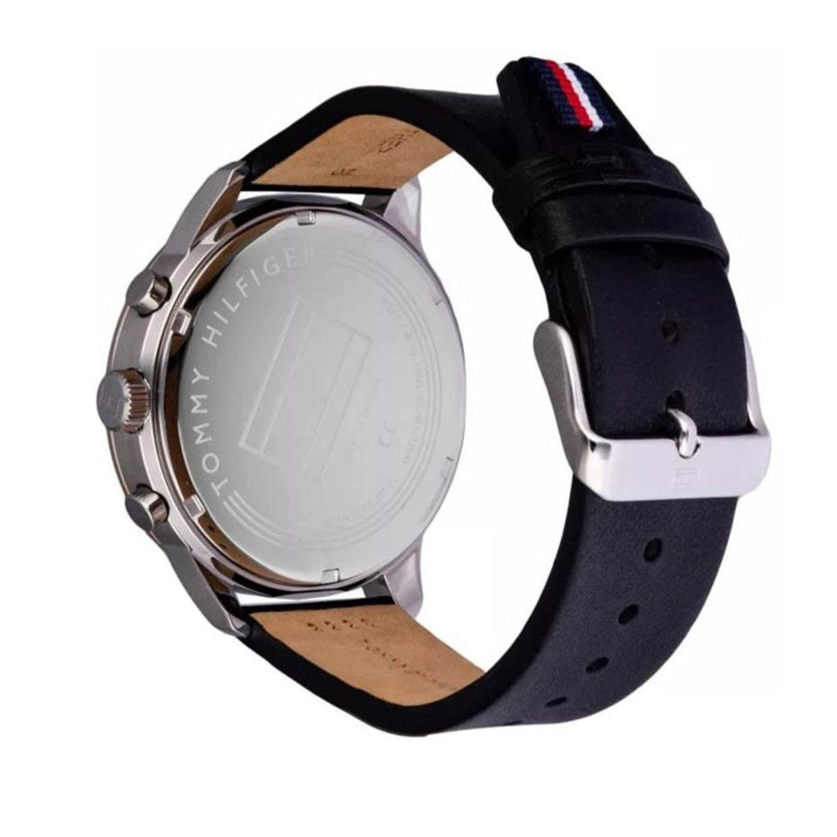  Shop Authentic Tommy Hilfiger Chase Chronograph Quartz Grey Dial Black Leather Strap Watch For Men - 1791488 - Luxxuri