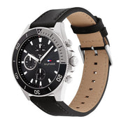  Shop Authentic Tommy Hilfiger Larson Chronograph Black Dial Black Leather Strap Watch For Men - 1791984 - Luxxuri