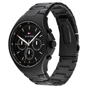  Shop Authentic Tommy Hilfiger Justin Chronograph Black Dial Black Steel Strap Watch For Men - 1792055 - Luxxuri
