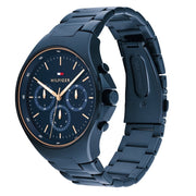 Shop Authentic Tommy Hilfiger Justin Chronograph Blue Dial Blue Steel Strap Watch For Men - 1792058 - Luxxuri