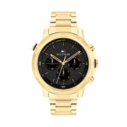 Shop Authentic Tommy Hilfiger Troy Chronograph Black Dial Gold Steel Strap Watch For Men - 1792109 - Luxxuri