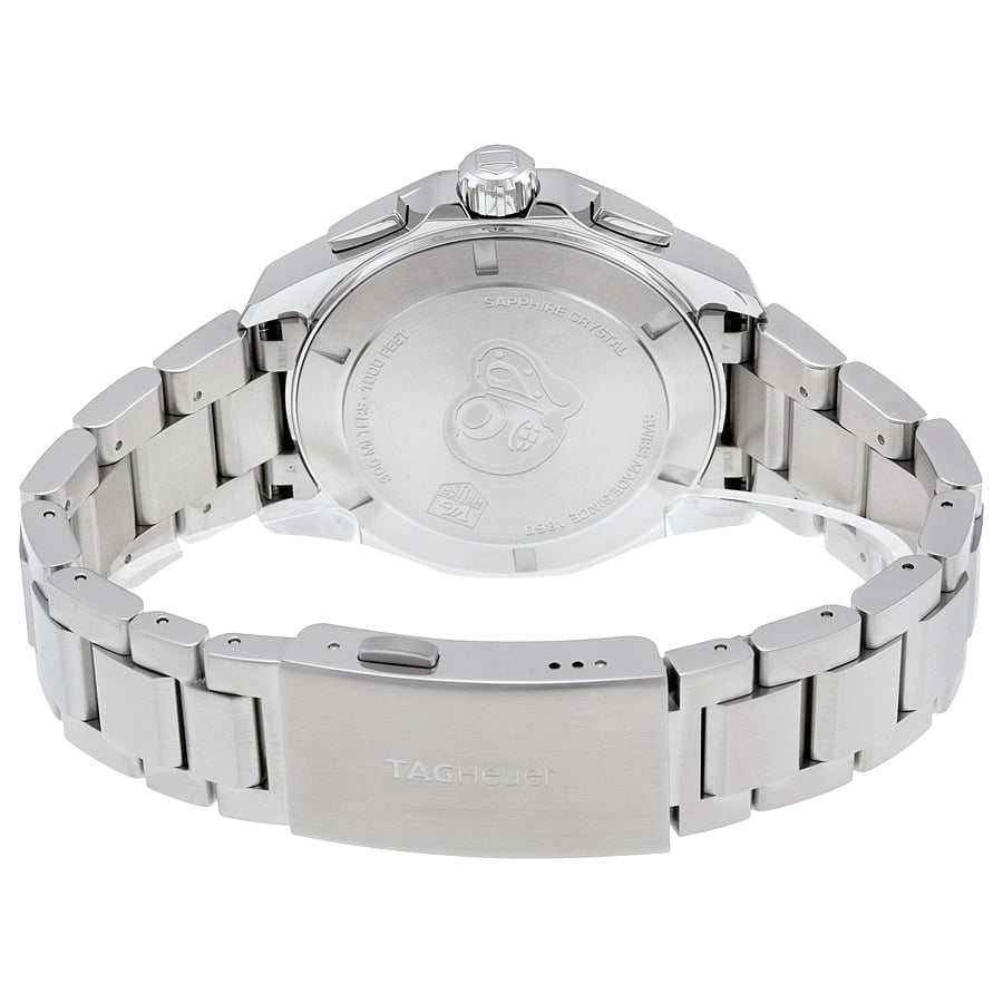  Shop Authentic Tag Heuer Aquaracer Chronograph Black Dial Silver Steel Strap Watch for Men - CAY1110.BA0927 - Luxxuri