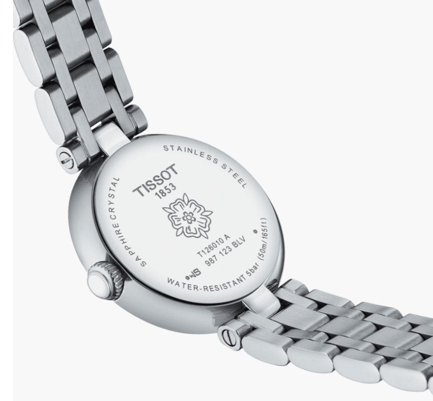  Shop Authentic Tissot Bellissima Small Lady Diamonds Silver Dial Silver Steel Strap Watch For Women - T126.010.61.113.00 - Luxxuri