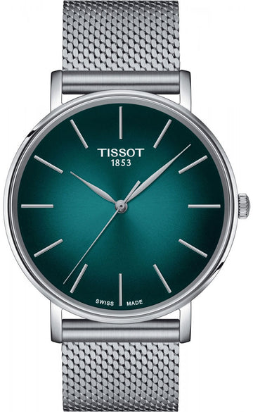  Shop Authentic Tissot Everytime Gent Green Dial Silver Mesh Bracelet Watch for Men - T143.410.11.091.00 - Luxxuri