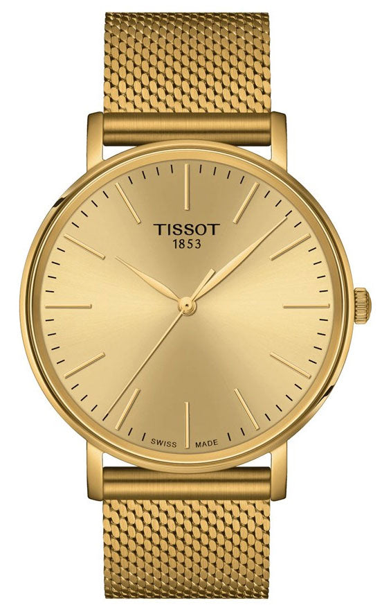  Shop Authentic Tissot Everytime Gent Gold Dial Gold Mesh Bracelet Watch for Men - T143.410.33.021.00 - Luxxuri