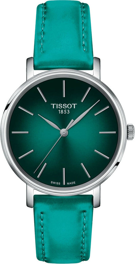  Shop Authentic Tissot Everytime Lady Green Dial Green Leather Strap Watch for Women - T143.210.17.091.00 - Luxxuri