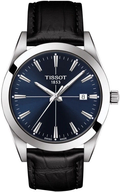  Shop Authentic Tissot Gentlemen Blue Dial Black Leather Strap Watch for Men - T127.410.16.041.01 - Luxxuri