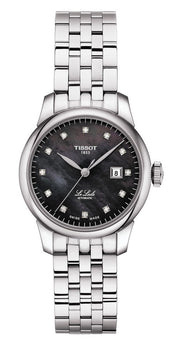  Shop Authentic Tissot Le Locle Automatic Diamonds Mother of Pearl Black Dial Silver Steel Strap Watch For Women - T006.207.11.126.00 - Luxxuri