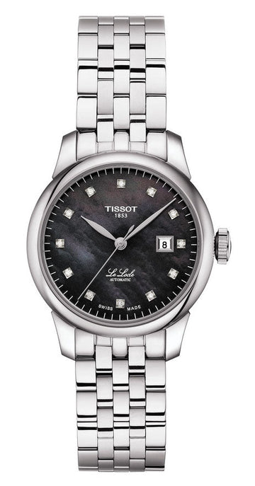  Shop Authentic Tissot Le Locle Automatic Diamonds Mother of Pearl Black Dial Silver Steel Strap Watch For Women - T006.207.11.126.00 - Luxxuri