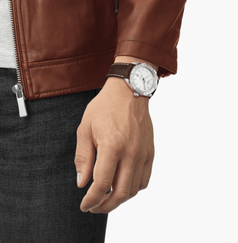  Shop Authentic Tissot PR 100 Sport Silver Dial Brown Leather Strap Watch For Men - T101.610.16.031.00 - Luxxuri