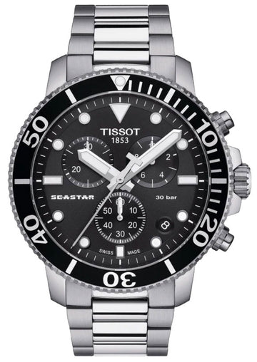  Shop Authentic Tissot Seastar 1000 Chronograph Black Dial Silver Steel Strap Watch For Men - T120.417.11.051.00 - Luxxuri