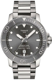 Tissot Seastar 1000 Powermatic 80 Grey Dial Silver Steel Strap Watch for Men - T120.407.11.081.01